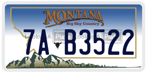 7AB3522  license plate in MT