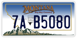 7AB5080  license plate in MT