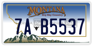7AB5537  license plate in MT