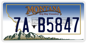 7AB5847  license plate in MT