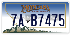 7AB7475  license plate in MT
