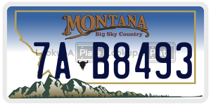 7AB8493  license plate in MT