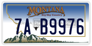 7AB9976  license plate in MT
