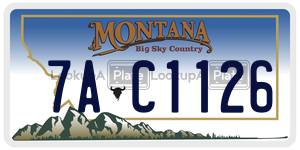 7AC1126  license plate in MT