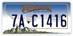 7AC1416  license plate in MT
