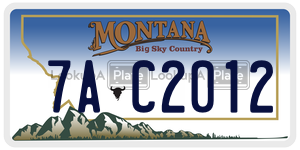 7AC2012  license plate in MT