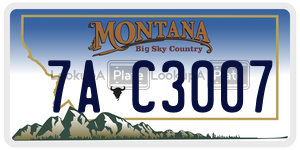 7AC3007  license plate in MT