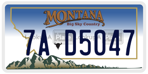 7AD5047  license plate in MT