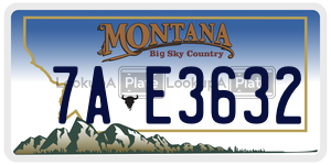 7AE3632  license plate in MT