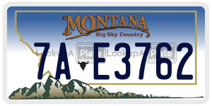 7AE3762  license plate in MT