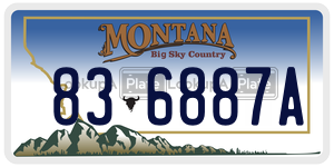 836887A  license plate in MT