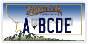 ABCDE  license plate in MT