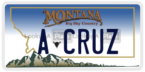 ACRUZ  license plate in MT