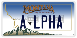 ALPHA  license plate in MT