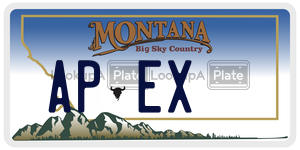 APEX  license plate in MT