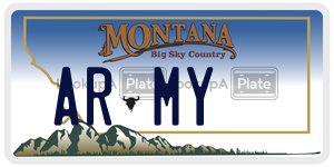 ARMY  license plate in MT