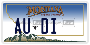 AUDI  license plate in MT