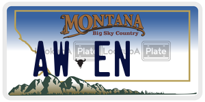 AWEN  license plate in MT