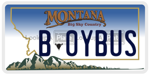 B0YBUS  license plate in MT