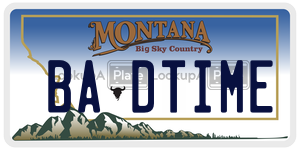 BADTIME  license plate in MT