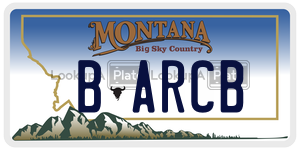 BARCB  license plate in MT