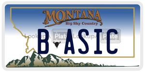 BASIC  license plate in MT