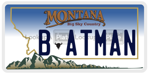 BATMAN  license plate in MT