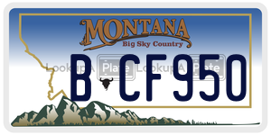 BCF950  license plate in MT
