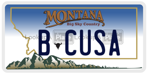 BCUSA license plate in Montana