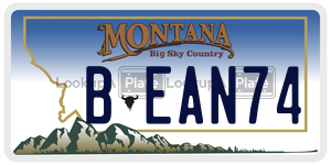 BEAN74  license plate in MT