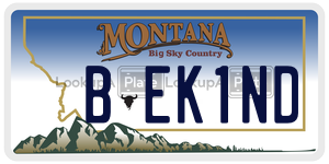 BEK1ND  license plate in MT