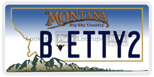 BETTY2  license plate in MT