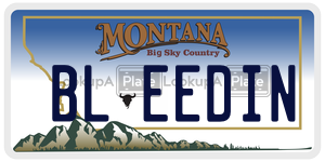 BLEEDIN  license plate in MT