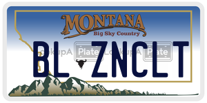 BLZNCLT  license plate in MT