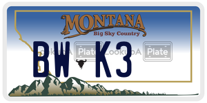 BWK3 license plate in Montana