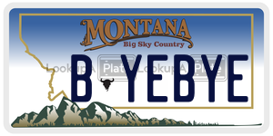 BYEBYE  license plate in MT