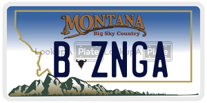 BZNGA  license plate in MT