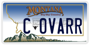 C0VARR license plate in Montana
