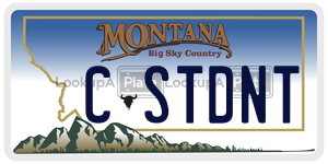 CSTDNT  license plate in MT