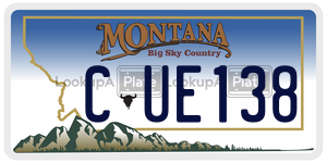 CUE138  license plate in MT