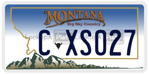 CXS027  license plate in MT