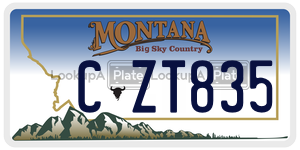 CZT835  license plate in MT