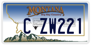CZW221 license plate in Montana
