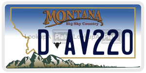 DAV220  license plate in MT