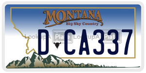 DCA337  license plate in MT