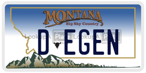DEGEN  license plate in MT