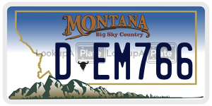 DEM766  license plate in MT