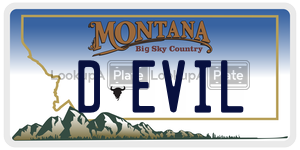 DEVIL  license plate in MT
