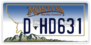 DHD631  license plate in MT