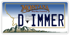 DIMMER  license plate in MT